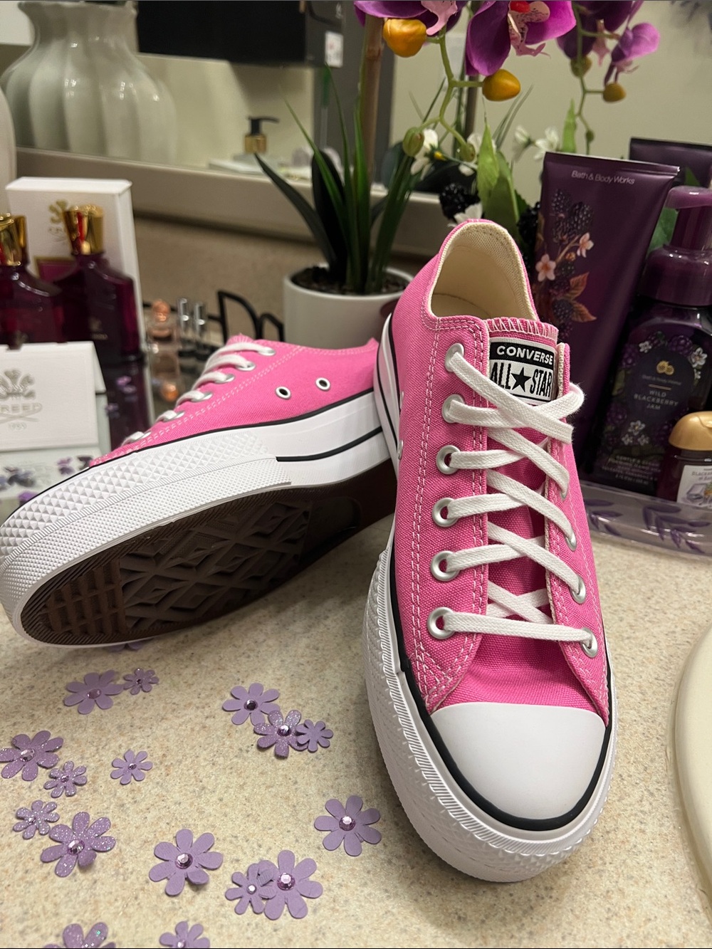 Converse Pink Low Top Canvas Sneakers